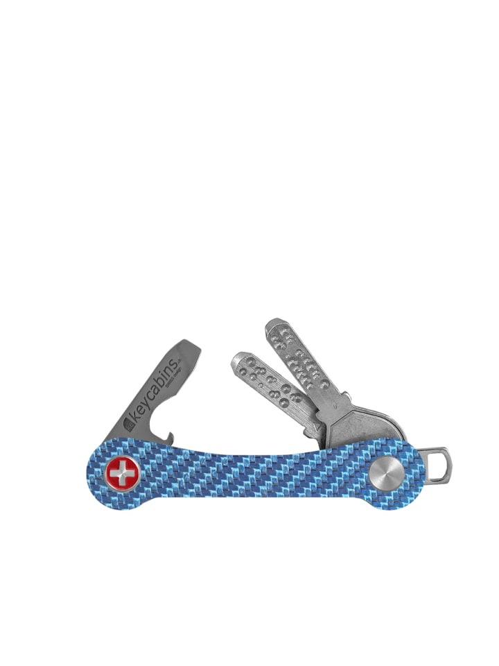 Schlüsselhalter Carbon in light blue