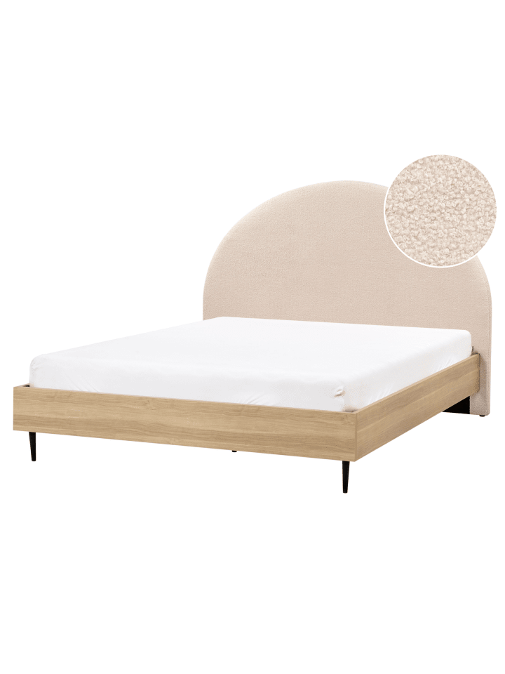 2-tlg Doppelbett MILLAY in Beige/Schwarz/Braun