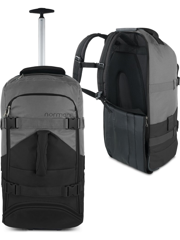 Reisetasche mit Rucksackfunktion 60 Liter Melano in Schwarz/Grau