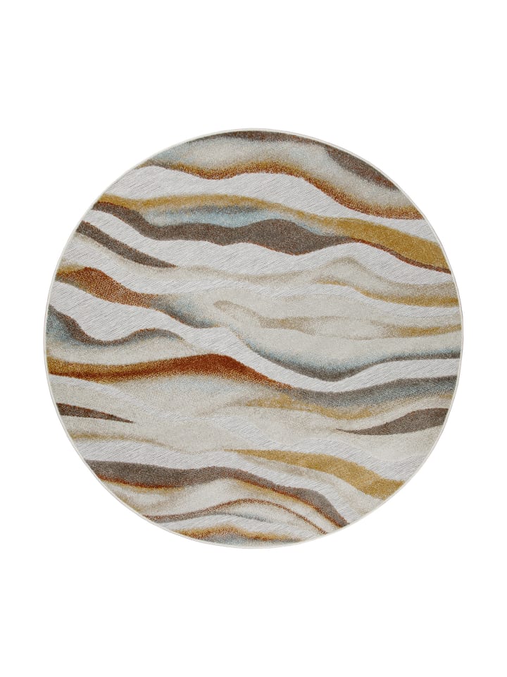 Outdoorteppich "Creek" in Beige/Gelb/Rot