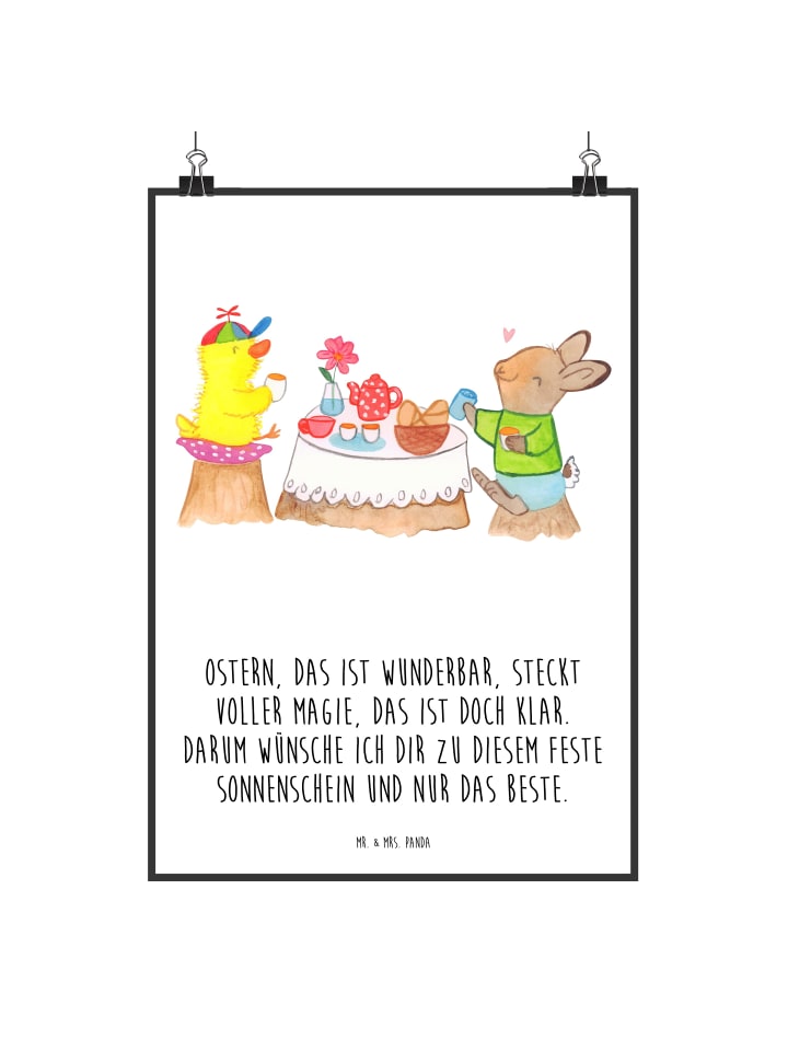 Print Ostern Frühstück mit Spruch in Weiß