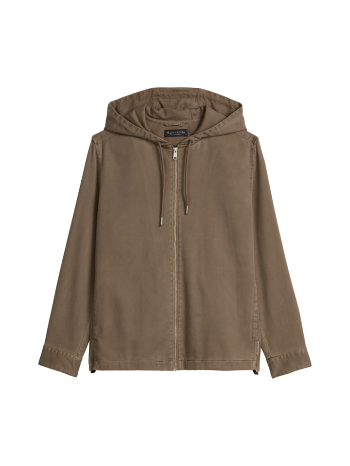 Kapuzen-Overshirt in Frozen Taupe