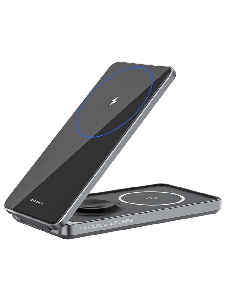 Proove Wireless Charger Metal Edge 3 in 1 grau
