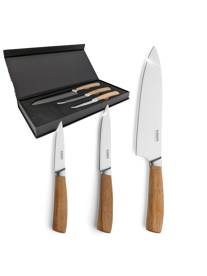3-tlg. Küchenmesser Set WOOD in holz