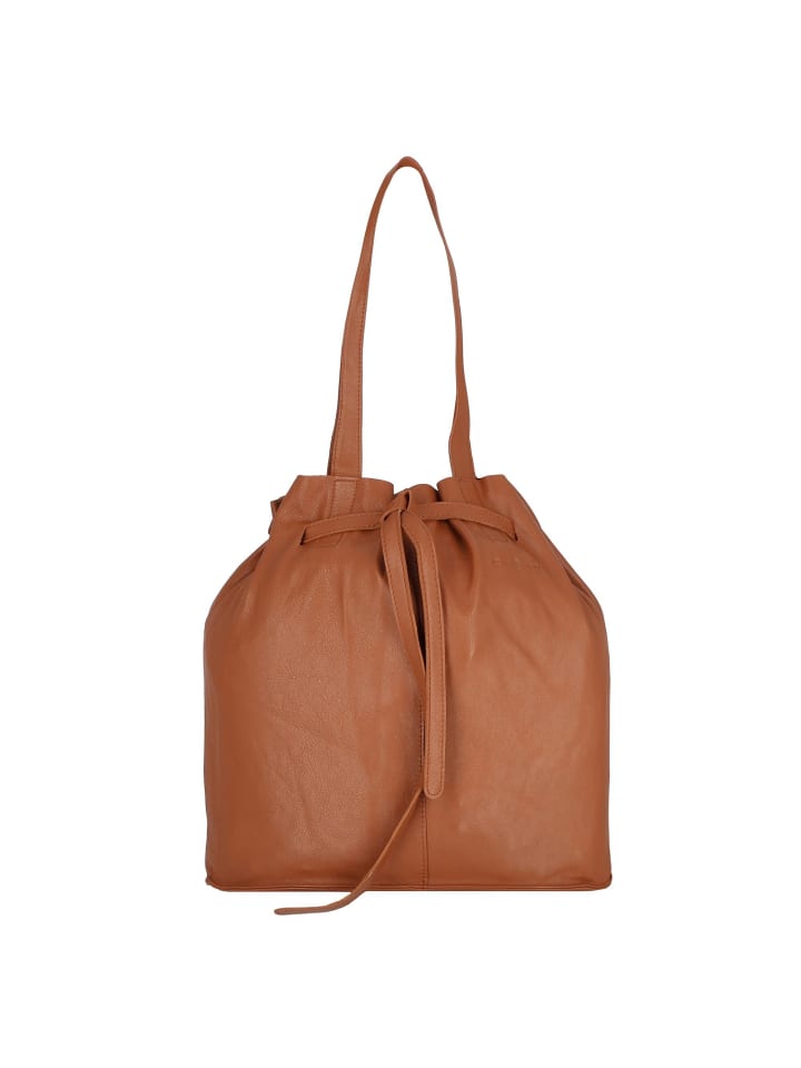 Nappa Beuteltasche Leder 37 cm caramel
