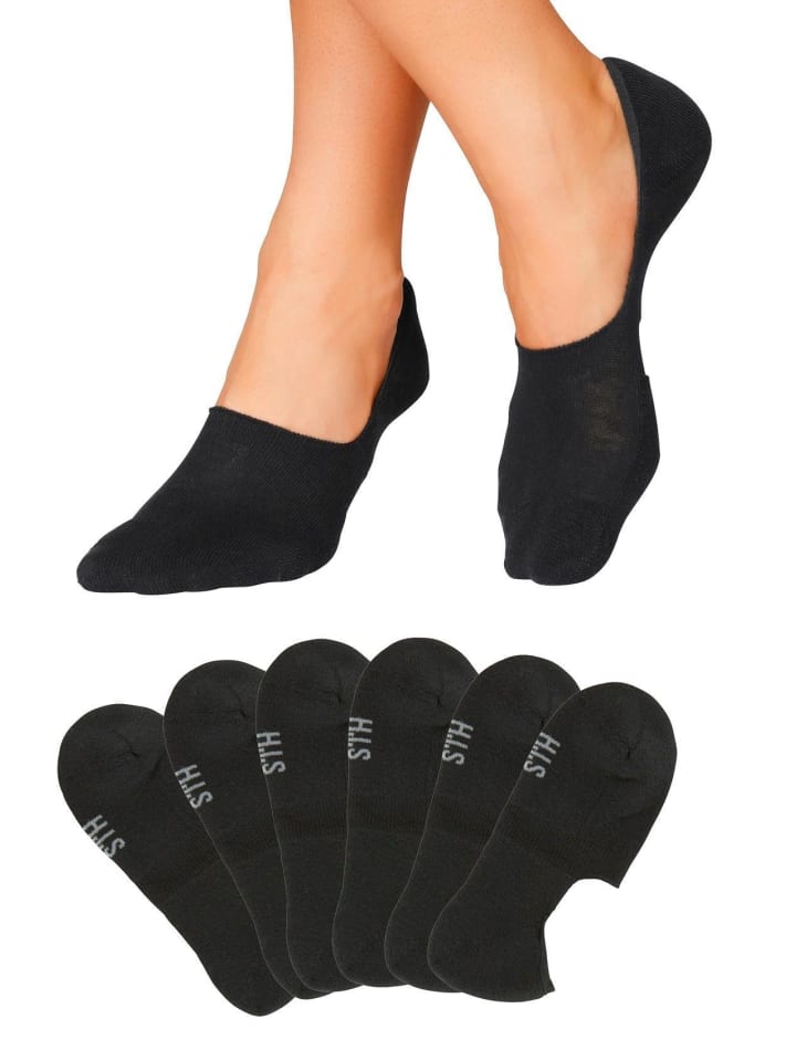 Füßlinge in 6x schwarz