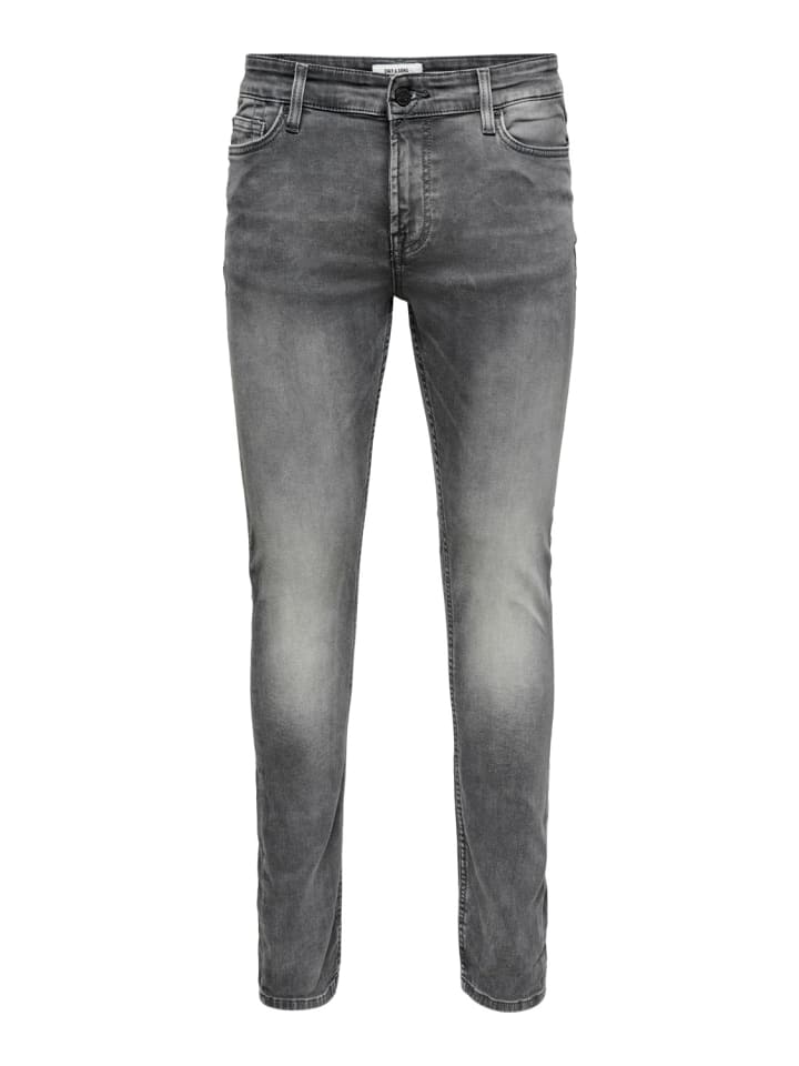 Slim Fit Jeans Basic Hose Denim Pants ONSLOOM Stoned Washed in Grau