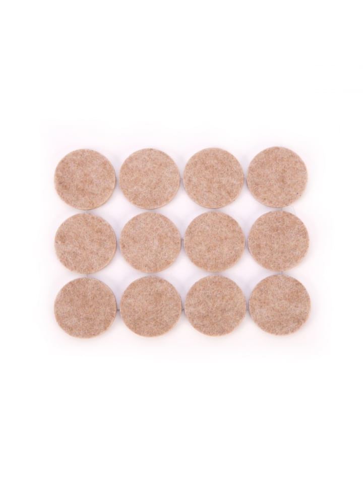 Selbstklebende Filzgleiter PRESTO Durchmesser 25mm, 24 Stück in beige