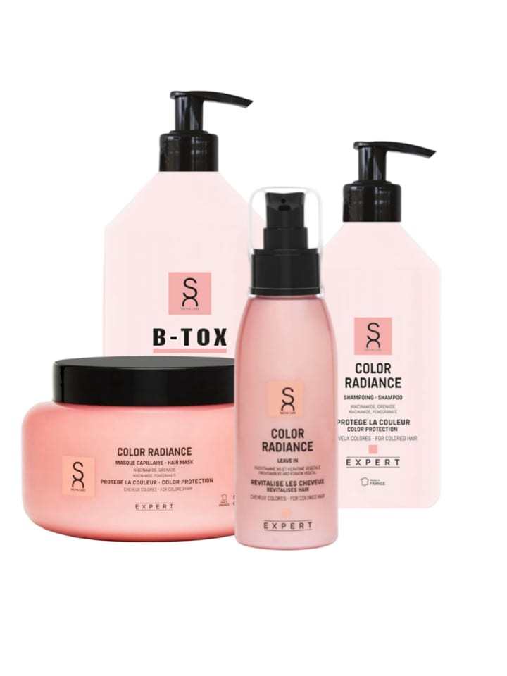 Color Radiance Pflegeset - Shampoo 500ml - Maske 500ml - B-Tox 1000ml - Leave-In