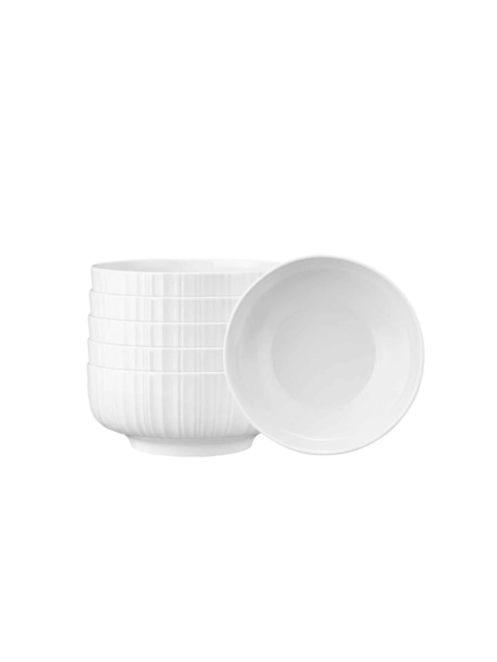 6er Set Schüssel Sento Relief Barcode in Weiß ø 20 cm