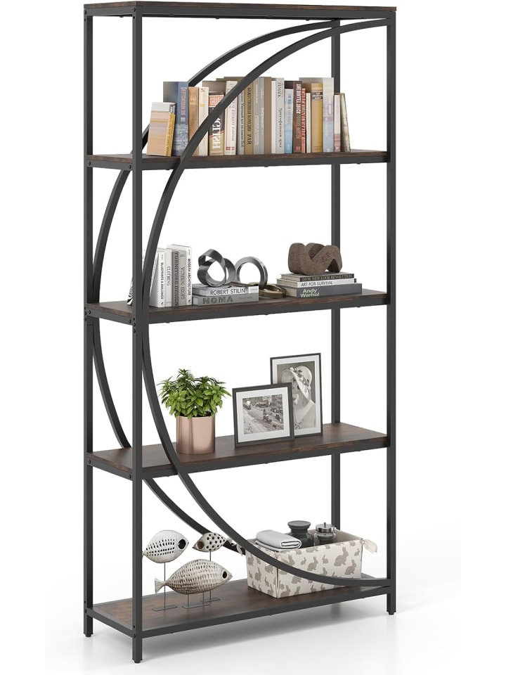 Geometrisches Bücherregal 175 cm in Braun