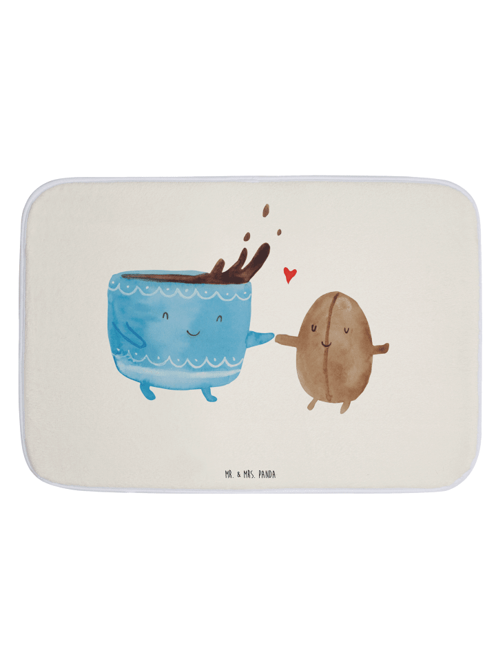 Badteppich Kaffee Bohne ohne Spruch in Weiß