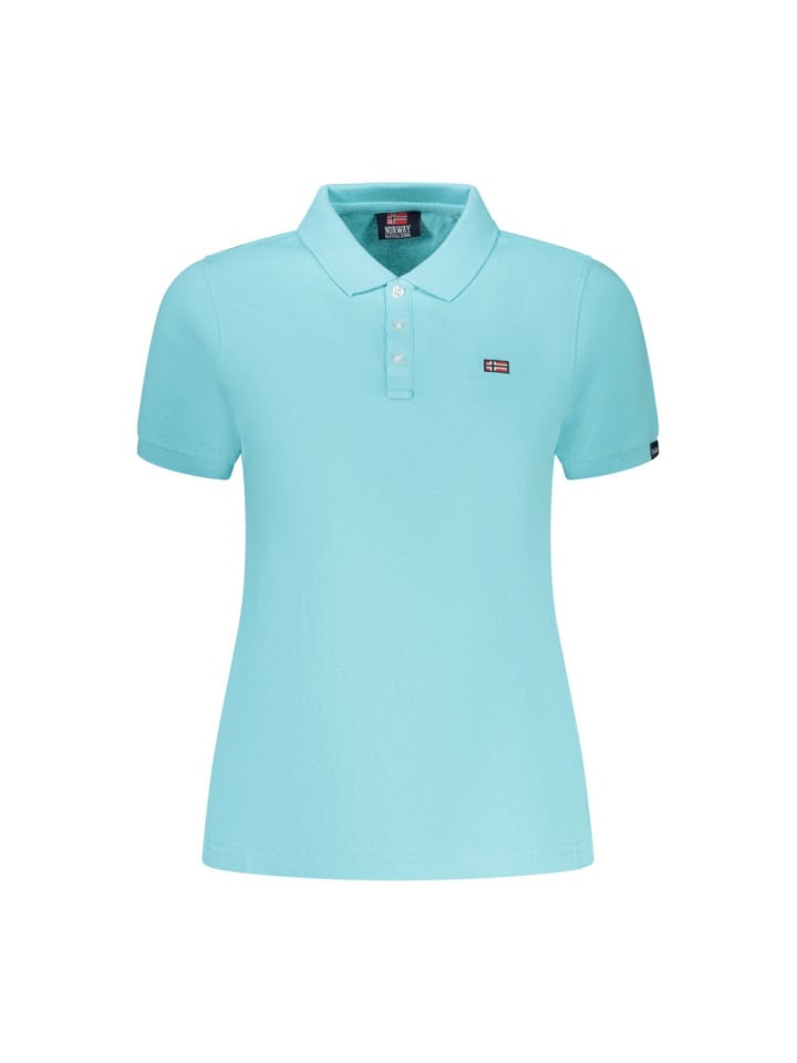 Blau Baumwolle Damen Polo