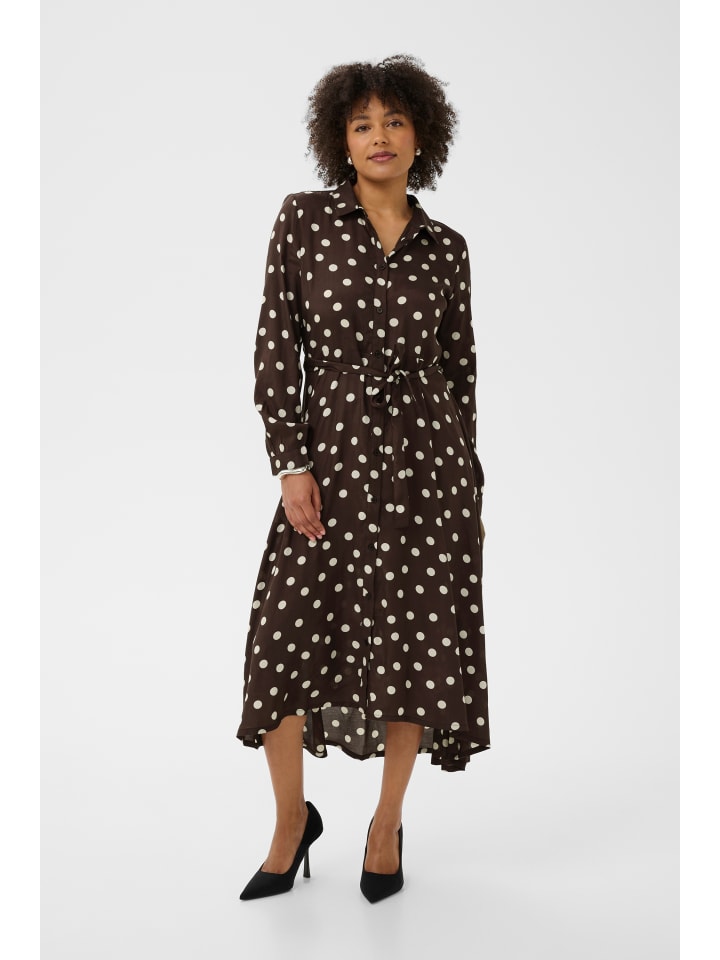 Kleid KAoline Relaxed fit in Chocolate Brown W. Chalk Dot