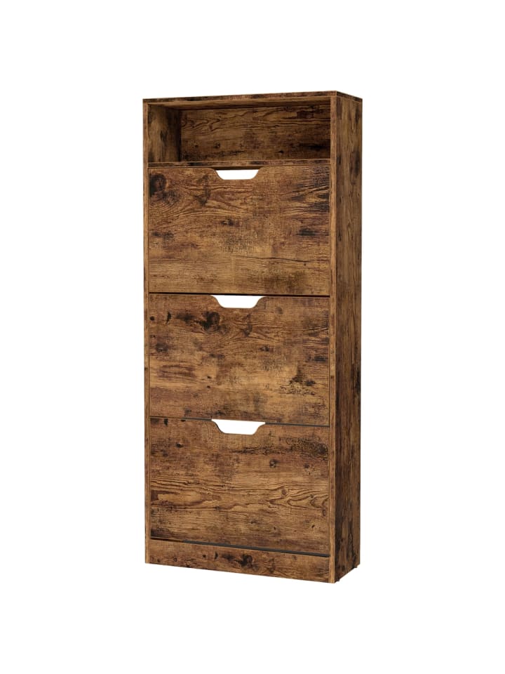 Schuhschrank Custos in Braun - (B)60 x (H)139 x (T)24 cm