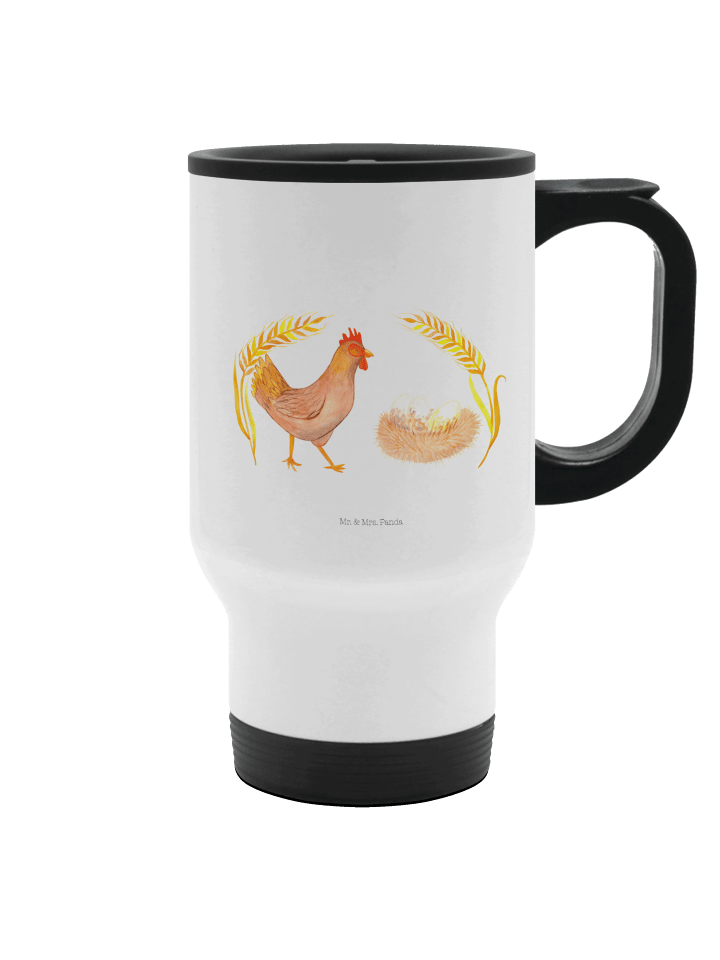 Thermobecher Huhn Stolz ohne Spruch in Weiß
