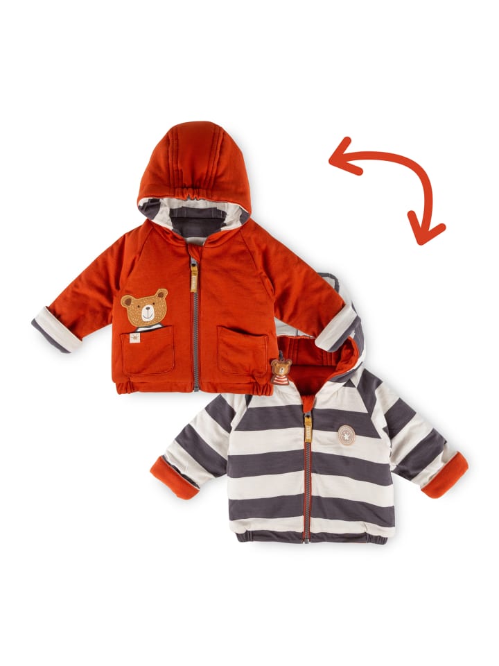 Wendejacke wattiert Winterbär in rot