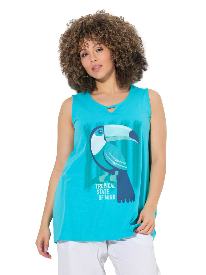 Strick-Top in tiefes aqua