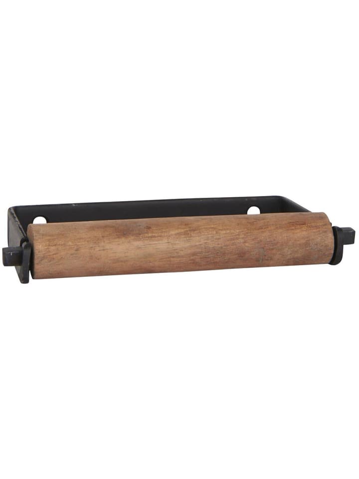 Toilettenpapierhalter Holzrolle in schwarz