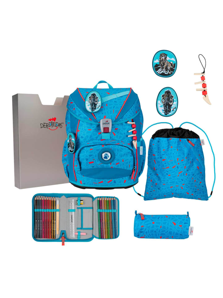 DerDieDas ErgoFlex Light Superflash Blue Ice Schulranzenset 5-teilig