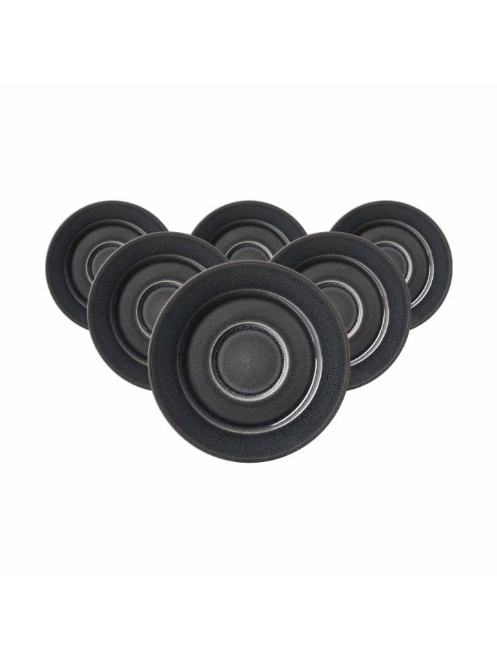 6er Set Kaffeeuntertassen Toledo in Grau ø 15,5 cm