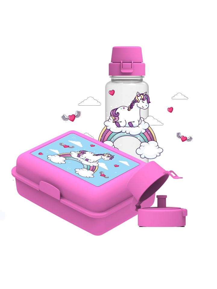 Schulset "Kids" in pink/transparent - 1,20 l