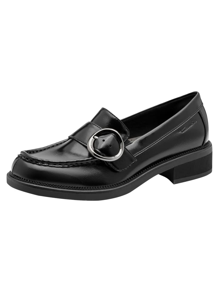 WIDE FIT Slipper in BLACK PAT.