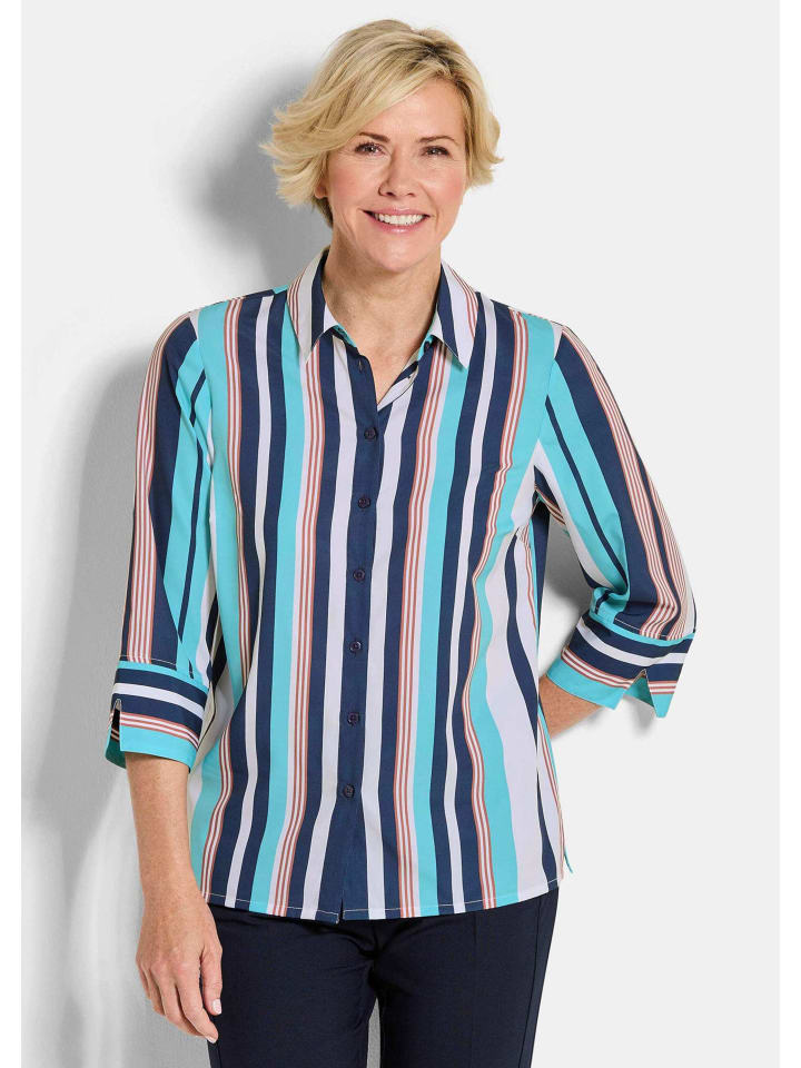 Blusenshirt mit Streifenmuster in blau / gestreift
