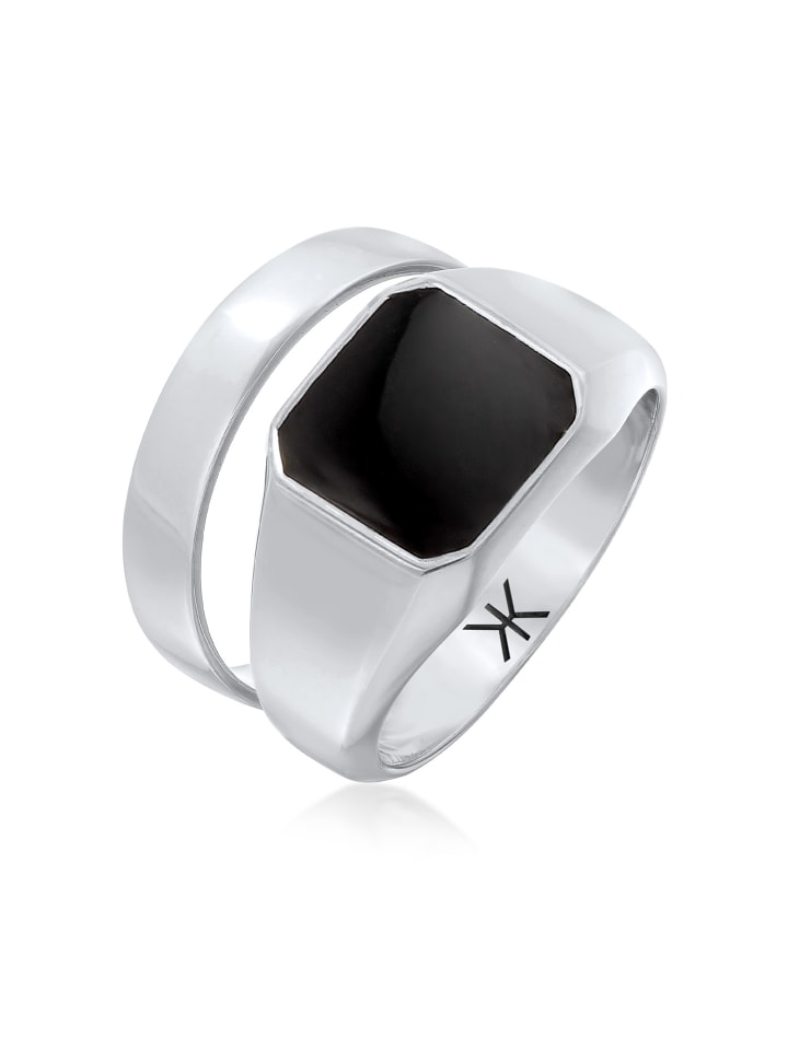 Ring 925 Sterling Silber Siegelring, Ring Set in Silber