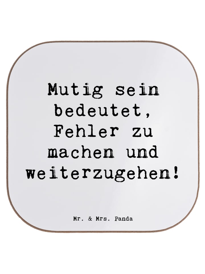 Glasuntersetzer Spruch Fehler machen Lernen mit... in Weiß