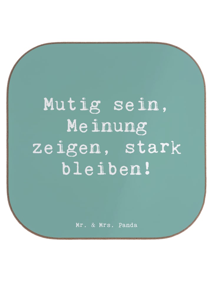 gläseruntersetzer Spruch Mutig zu seinen Meinun... in Meeresbrise