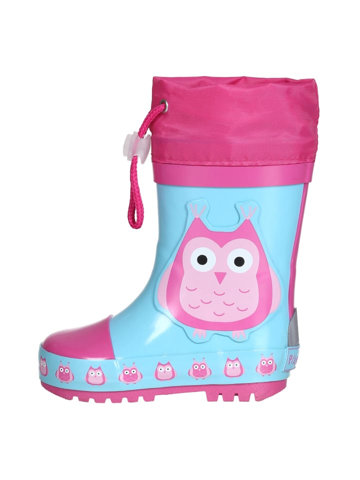 Gummistiefel Eulen in Türkis