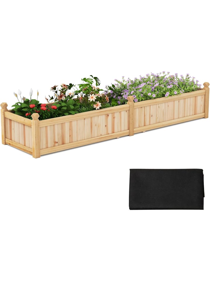 Blumenkasten Hochbeet Holz in Hellbraun