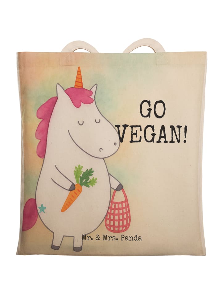 Schultertasche Einhorn Vegan Design mit Spruch in Weiß