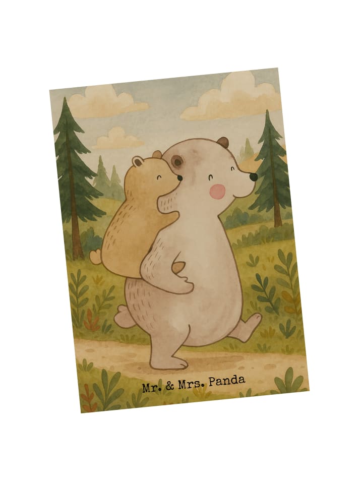 Postkarte Papa Bär Design ohne Spruch in Weiß