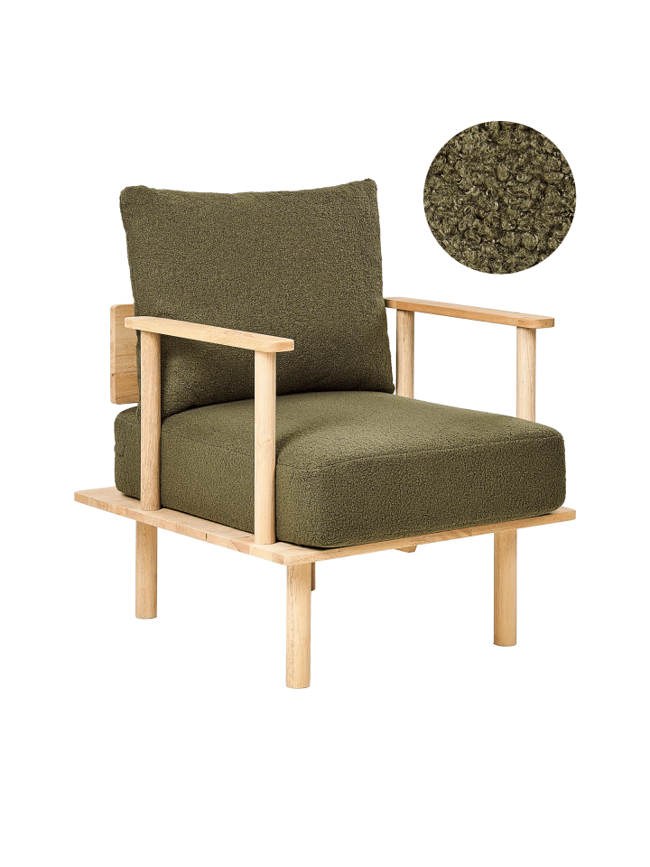 Sessel ASKER in Grün/Braun - (W) 70 x (H) 87 x (L) 74 cm