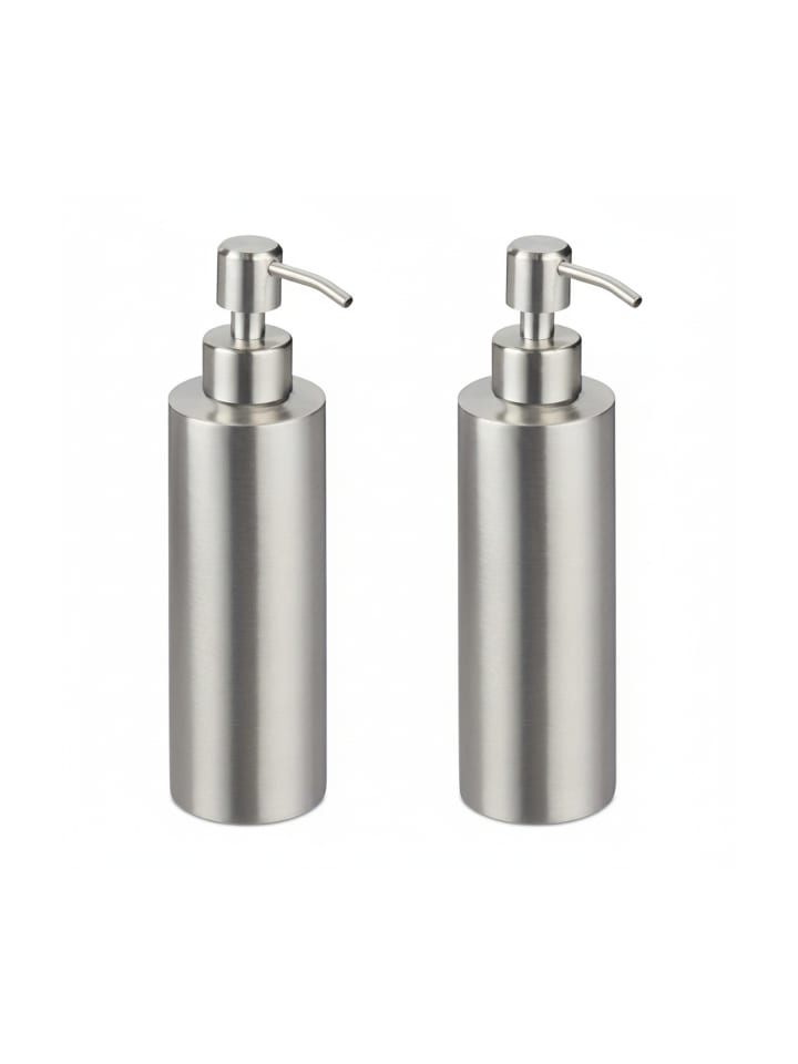 2 x Seifenspender in Silber - 300 ml
