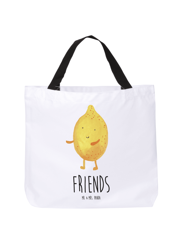 Tote Bag Beste Freunde Zitrone mit Spruch in Weiß
