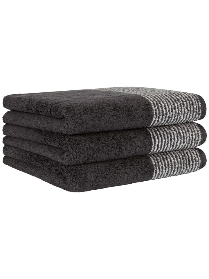 Gästetuch 3er Pack in Basalt