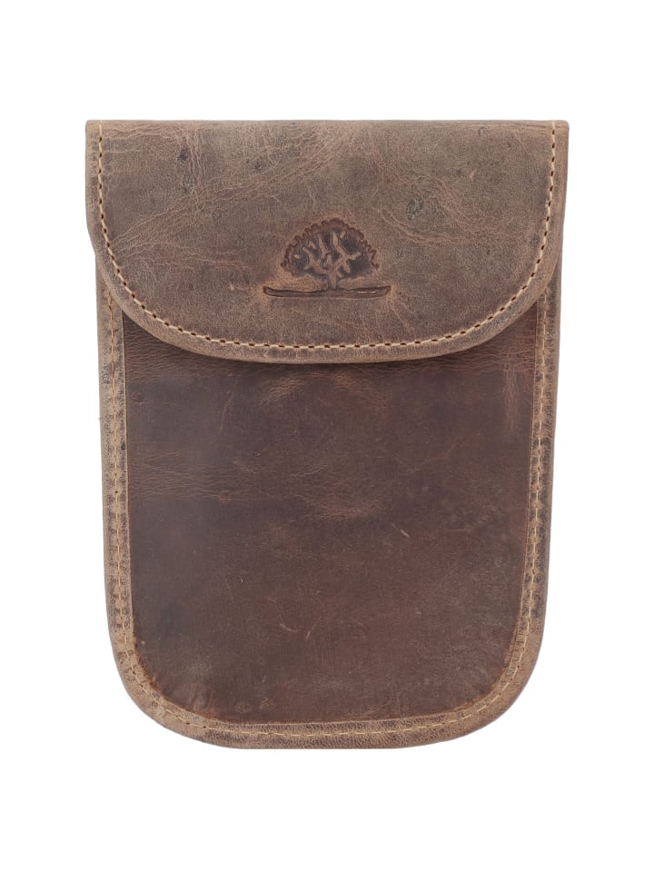 Vintage Schlüsseletui Leder 9 cm brown