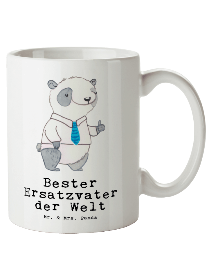 Kaffeetasse Panda Bester Ersatzvater der Welt m... in Weiß