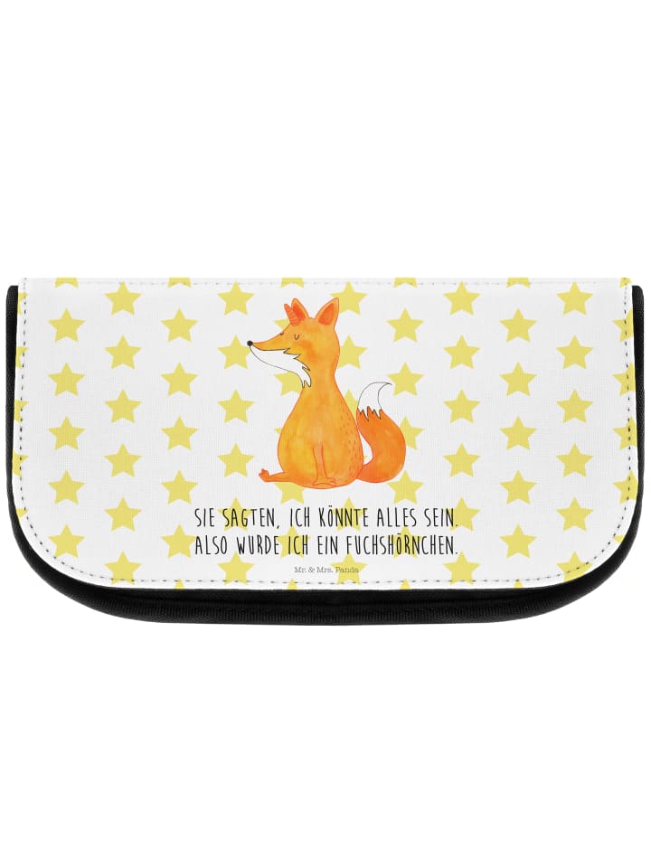 Make-Up Bag Einhorn Fuchs mit Spruch in Weiß
