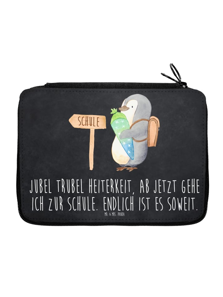 Federmappe Pinguin Schultüte mit Spruch in Kreidetafel