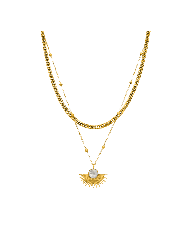 Halskette Sycu mit 18 Karat Gelbgold-Finish – SYCU