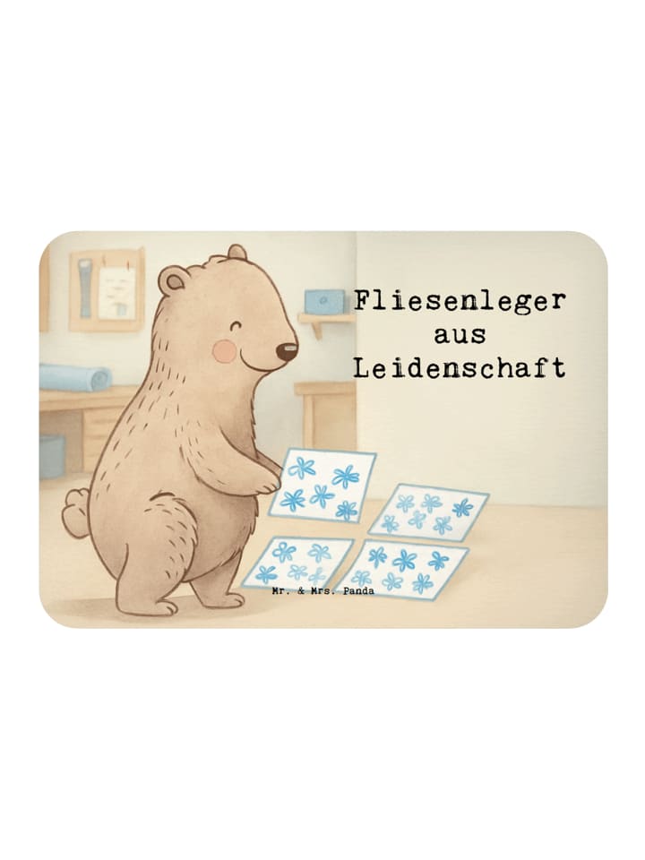 Magnet Fliesenleger Leidenschaft Design mit Spruch in Weiß