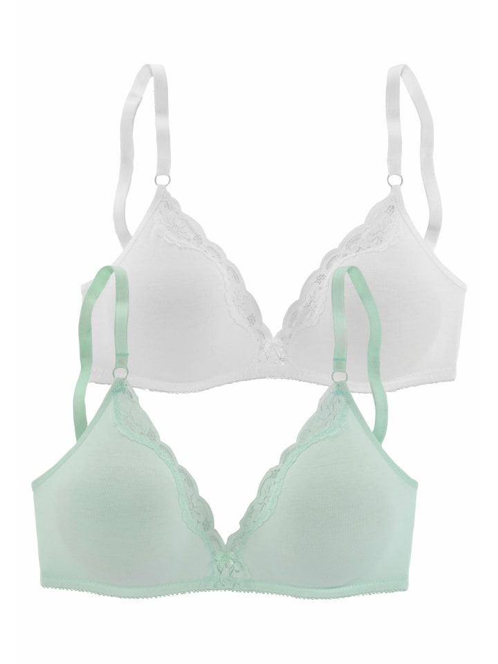 Bralette-BH in mint+weiß