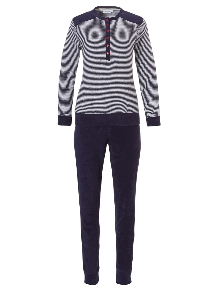 Schlafanzug Frottee in Navy