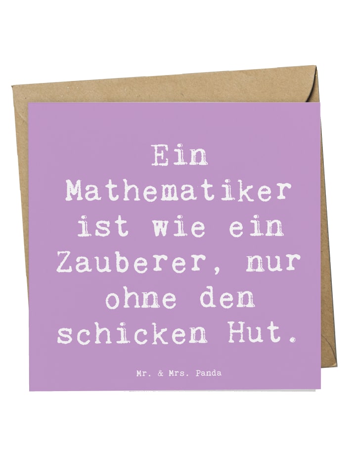 Doppelkarte Spruch Mathematiker Magie mit Spruch in Lavendeltraum