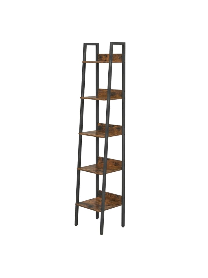 Bücherregal Barnet in Braun-Schwarz - (B)33.8 x (H)170 x (T)30 cm