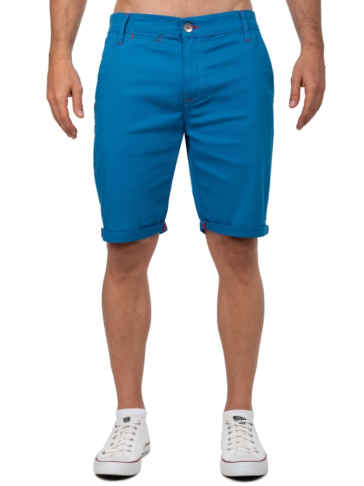 Herren Regular Fit Shorts Logo-Detail in Saxeblue